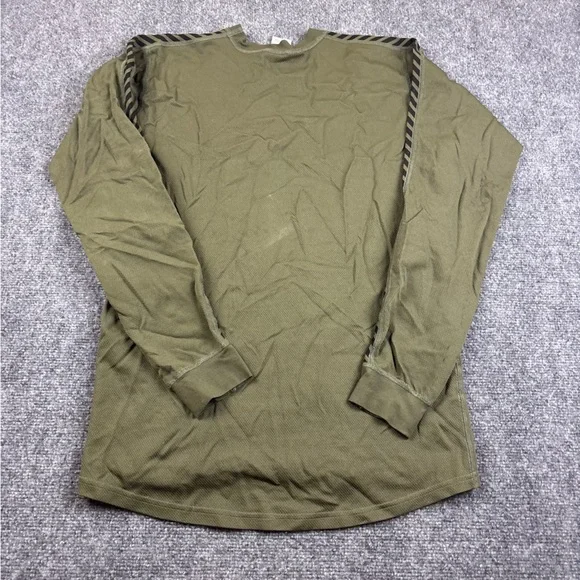 HELLY HANSEN Mens Green Lifa Base layer Stripe Long Sleeved Crew Shirt size: XL - Picture 2 of 12